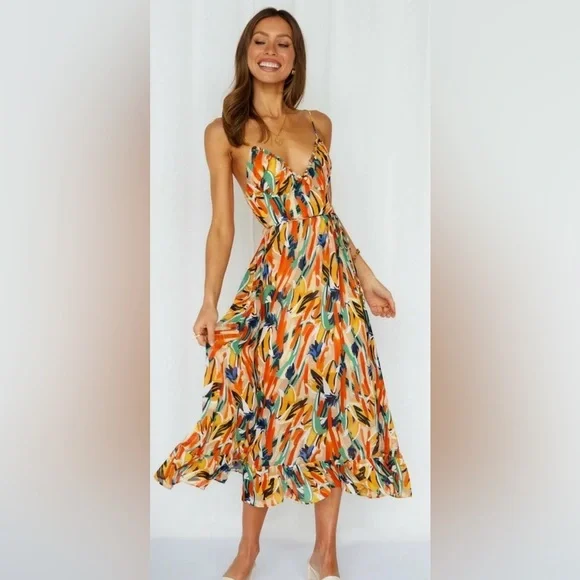 Commense | Dresses | Commense Orange Green Sleeveless Dress | Poshmark Commense | Dresses | Commense Orange Green Sleeveless Dress | Poshmark